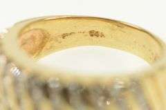 14K Yellow Gold 1.50 Ctw Wavy Diamond Strip Channel Band Ring