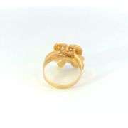 18K Yellow Gold Elaborate Honey Bee Flower Statement Ring