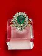 CERTIFIED 14K YELLOW GOLD DIAMOND AND EMERALD RING