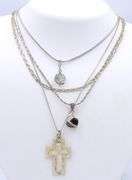 Group Lot of 4 Vintage 925 Sterling Silver Necklaces