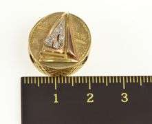 14K Yellow Gold Diamond Sail Boat Victorian Slide Bracelet Charm