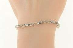 10K White Gold 1.65Ctw Diamond Encrusted Infinity Link Tennis Bracelet