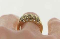10K Yellow Gold 0.90 Ctw Fancy Diamond Striped Statement Band Ring