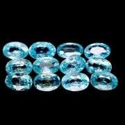 Vibrant blue! 8.26ct 12pc Cambodian Zircon set