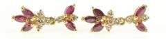 14K Yellow Gold Marquise Ruby Dangle Diamond Accent Earrings