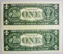 (2) Crisp Exceptional 1969C $1 Star Notes Dallas Consecutive Serial Numbers!