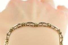 10K Yellow Gold 1.00 Ctw Two Tone Classic Diamond Tennis Bracelet