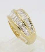 18k Yellow Gold Diamond Wave Ring