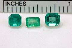 Bright Natural Emerald - Lot of 3