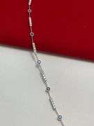 CERTIFIED 18K WHITE GOLD DIAMOND AND SAPPHIRE BRACELET.