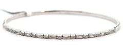 New 0.42ctw Baguette and Round Diamond Flex Bangle Bracelet in 18K