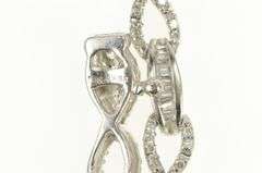 10K White Gold 1.65Ctw Diamond Encrusted Infinity Link Tennis Bracelet