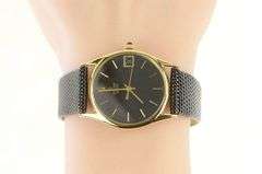 14K Concord Quartz Date Leather Band Vintage Men's Watch