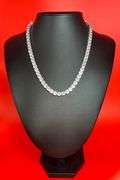 14 Kt White Gold Plate 74 Piece 103.5 Ct Simulated Diamond Necklace