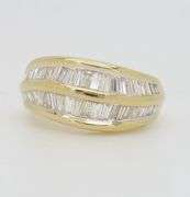 18k Yellow Gold Diamond Wave Ring