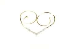 14K Yellow Gold 2.17 Ctw Princess Pave Chevron Cluster Chain Necklace