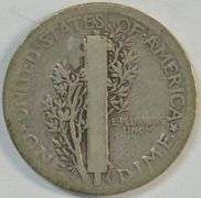 Rare key date 1921-D Mercury Dime in VG