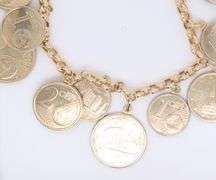Majestic Yellow Gold Euro Coin Charm Bracelet