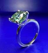 Sparkling 3.65 Emerald Green Fire Moissanite Ring