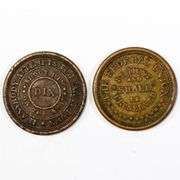 2 Dix Civil War Tokens