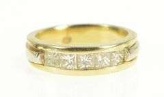 14K Yellow Gold 1.45 Ctw Princess Diamond Channel Band Ring