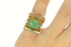 18K Yellow Gold 1940's Turquoise Pearl Geometric Squared Ring