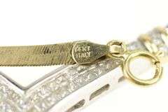 14K Yellow Gold 2.17 Ctw Princess Pave Chevron Cluster Chain Necklace