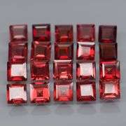 Lovely 8.20ct square cut cherry red Garnet set