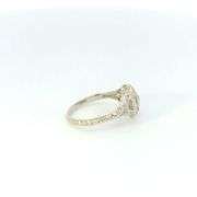 18K White Gold Diamond Art Deco Promise Vintage Filigree Ring