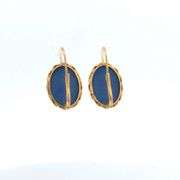 18K Yellow Gold Vintage Wedgwood Portrait Oval Dangle Earrings