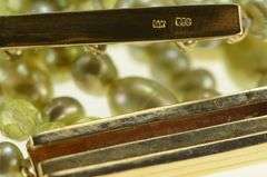 14K Yellow Gold Green Pearl Beaded Tiered Chain Bar Accent Bracelet