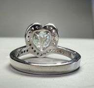 Dazzling 3 Ct Ice Green Fire Moissanite Heart Ring