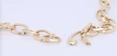 Elegant Yellow Gold oval Link Chain Necklace