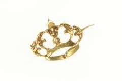 14K Yellow Gold Victorian Diamond Seed Pearl Crown Pin/Brooch