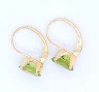Fantastic Yellow Gold 2.70ctw Peridot Earrings