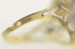 10K Yellow Gold Oval Amethyst Ornate Filigree Cocktail Ring