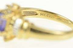 14K Yellow Gold Princess Tanzanite Diamond Halo Engagement Ring
