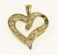 10K Yellow Gold 1.00 Ctw Diamond Classic Heart Love Pendant