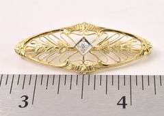Beautiful Yellow Gold Diamond Brooch