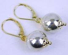14K Gold & Sterling Bead Earrings