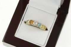 14K Yellow Gold 0.86 Ctw Diamond Topaz Citrine Engagement Ring