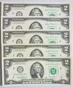(5) Superb Crisp 2013 $2 Star Notes New York-Consecutive!