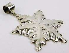 Big Sterling Silver Snowflake Pendant