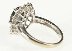 14K White Gold 1.35 Ctw Natural Sapphire Diamond Engagement Ring