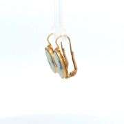 18K Yellow Gold Vintage Wedgwood Portrait Oval Dangle Earrings