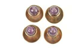 14K Yellow Gold Men's Natural Star Ruby Cabochon Tuxedo Shirt Studs