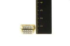 14K Yellow Gold 0.37 Ctw 1950's Diamond Tiered Geometric Ring