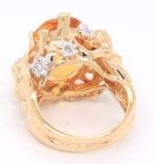Attractive Yellow Gold 8.70ct oval Citrine and Diamond Set in Female Bust Setting