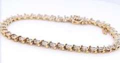 Divine Yellow Gold 3.30ctw S Link Diamond Bracelet