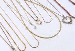 Group Lot of 11 Vintage 925 Sterling Silver Necklaces